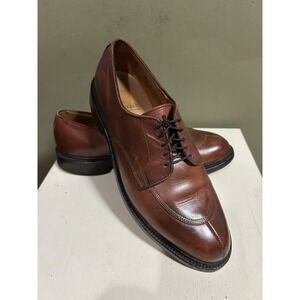 Allen Edmonds Walton Brown Leather Lace Up Split Toe Chunky Shoes Mens Sz 9.5D
